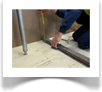 The track is set to height taking into account the levels of the rest of the floor area.